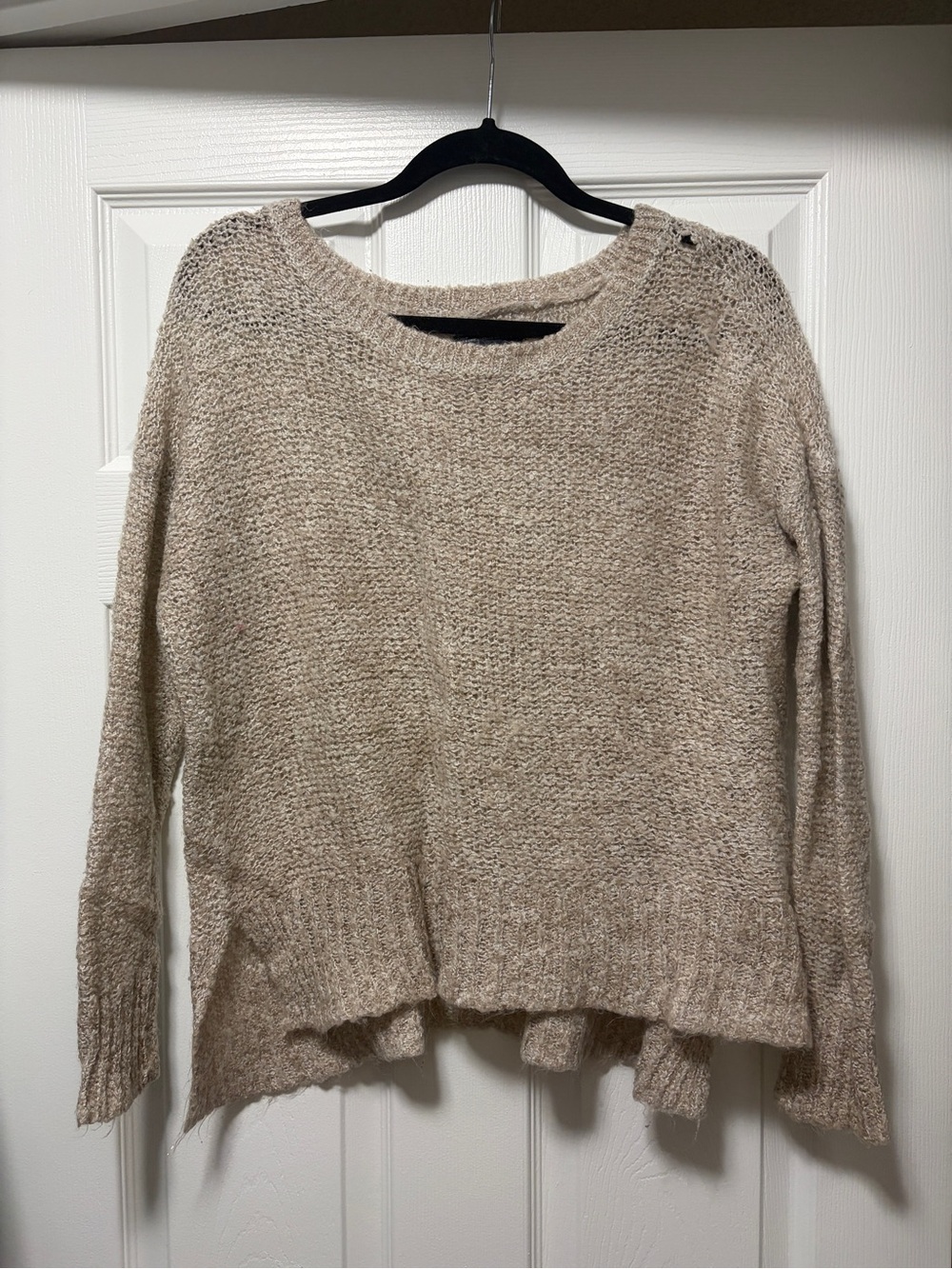 American Eagle Outfitters Neutral Beige Scoop Neck Knit Sweater